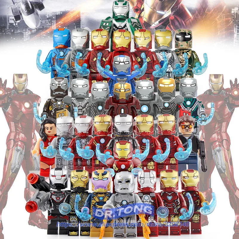 

50pcs Building Blocks Super Heroes Bricks Iron Man Mark 50 Iron Mark 41 Mark 24 Mark 25 Figures Learning Toys BR258