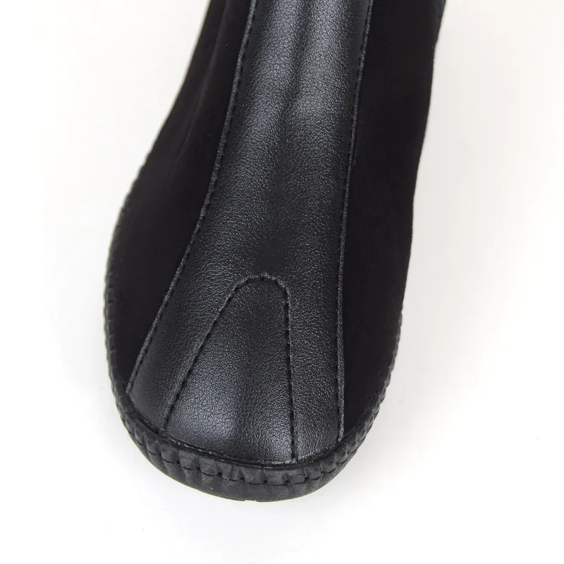 Женские зимние ботинки; большие размеры 43-44; Теплые ботильоны из флока на молнии в стиле пэчворк; женские короткие плюшевые зимние ботинки для женщин