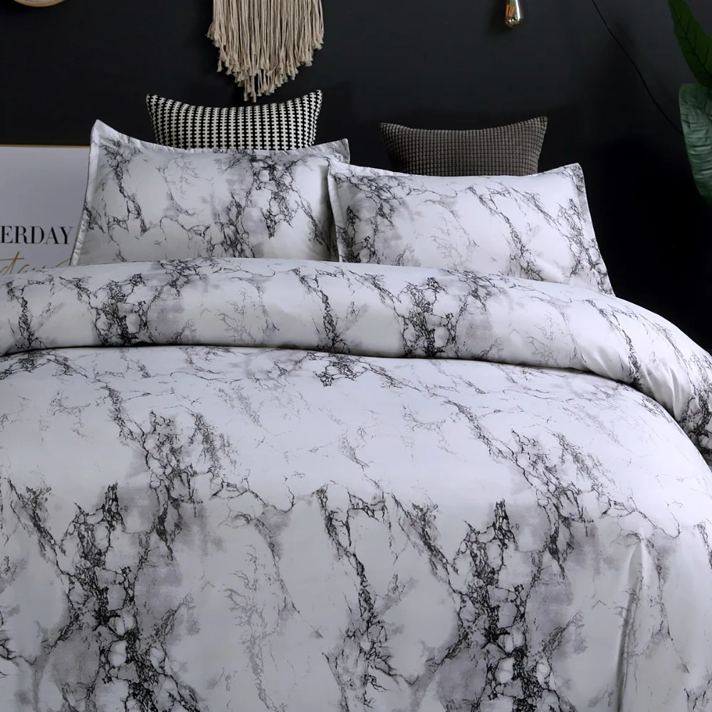 

HOT Stone Pattern Microfiber Printed Bed Linen Duvet Cover Pillowcase Home Textile Bed seting