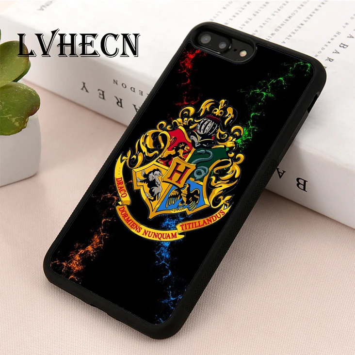 

LvheCn TPU Skin phone case cover for iPhone 5 5s SE 6 6s 7 8 plus X XR Xs Max Hogwarts Crest Harry Potter Symbols
