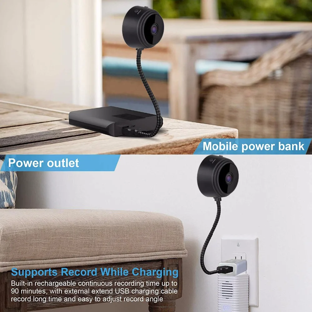 Мини камера Micro WIFI 1080P с приложением для смартфона и ночным видением IP домашняя