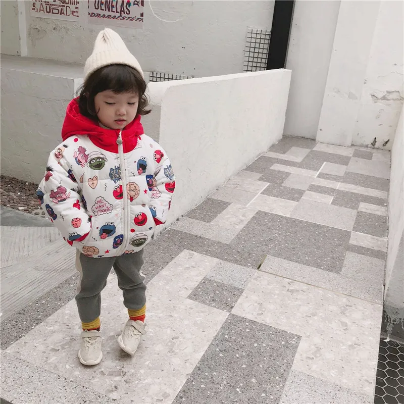 Celveroso Girls boys winter jackets fashion cartoon Clothing coat baby girl warm casual Outerwear Sesame Street Kids jackets