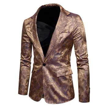 

2018 spring new men's casual West Slim large suit suit jacket male tide host performance printing suit
