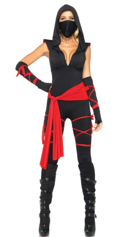 Хэллоуин косплей японского аниме черный ниндзя костюмы воинов Фантазия Infantil девушка косплей женский карнавал Пурим карнавальный костюм - Цвет: Черный