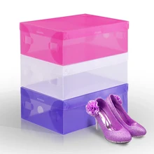 2017NEW Hot Sale 10Pcs Transparent Clear Plastic Shoes Storage Boxes Foldable Shoes Case Holder PP Eco-Friendly Shoe Organizer
