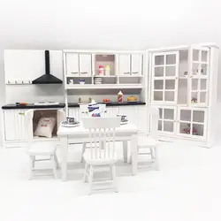 Миниатюрный Кухня 1:12 мини кукольный домик обеденный кухонный стол и стул шкаф комплект милый кукольный домик детская игрушка миниатюрный