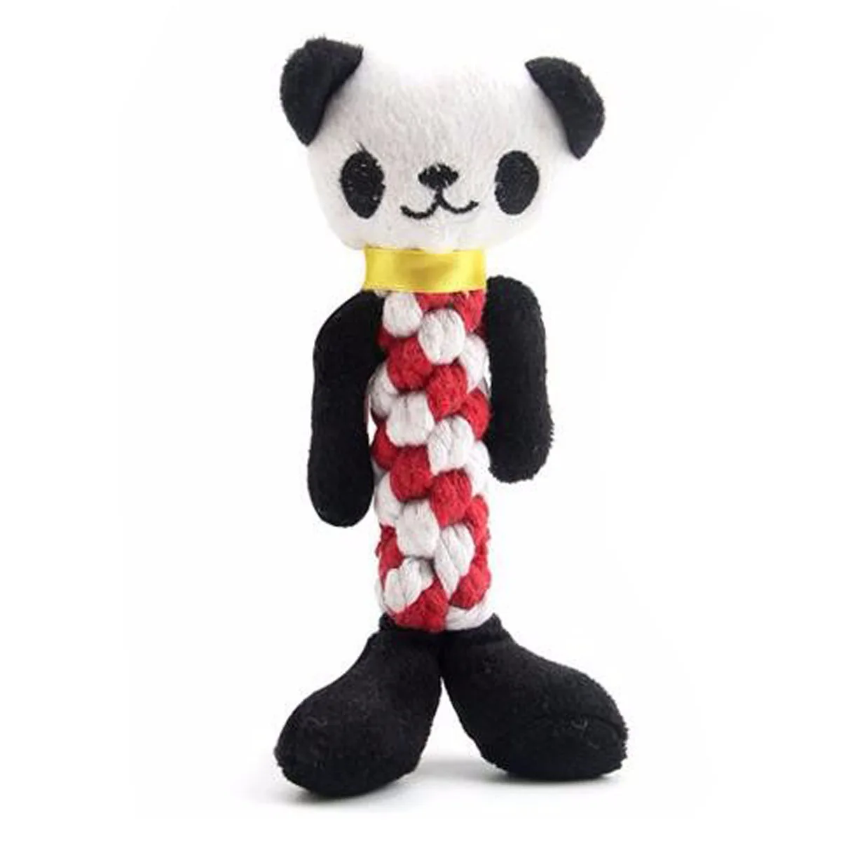Практичные Домашние животные Милая панда плюшевые фигуры животных мягкая игрушка звуковая игрушка для домашних питомцев стоматологические жевательные игрушки - Цвет: Black