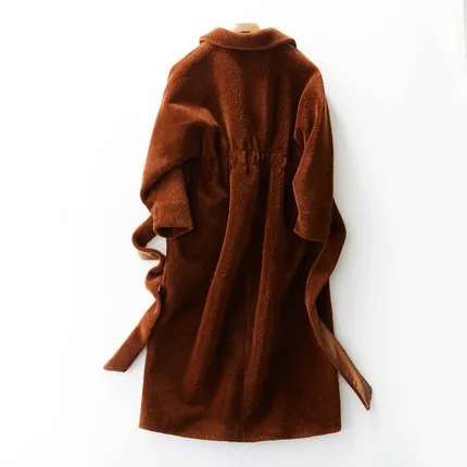 Nouvelle Lrpllm As116 Mouton Manteau Femmes Chaud De Agneau D'hiver Fausse Color Fourrure Ceinture Photo Longue Mode 2019 En xYZYqprBw
