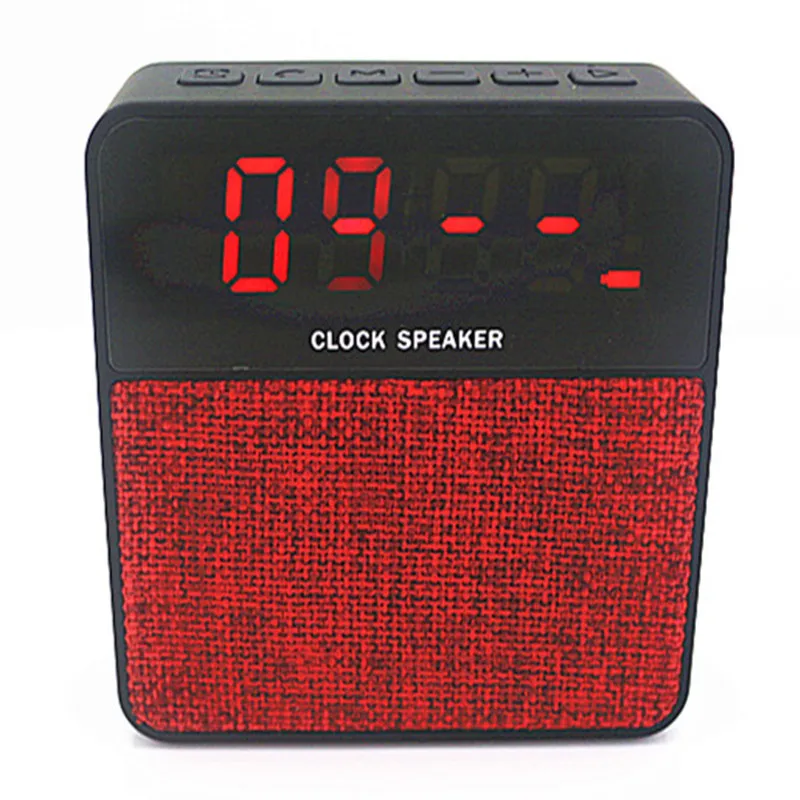 4 S2610 Portable Wireless Bluetooth Clock Speaker Soundbar TF FM Alarm Clock Subwoofer Stereo Speakers FM Radio Support TF Card