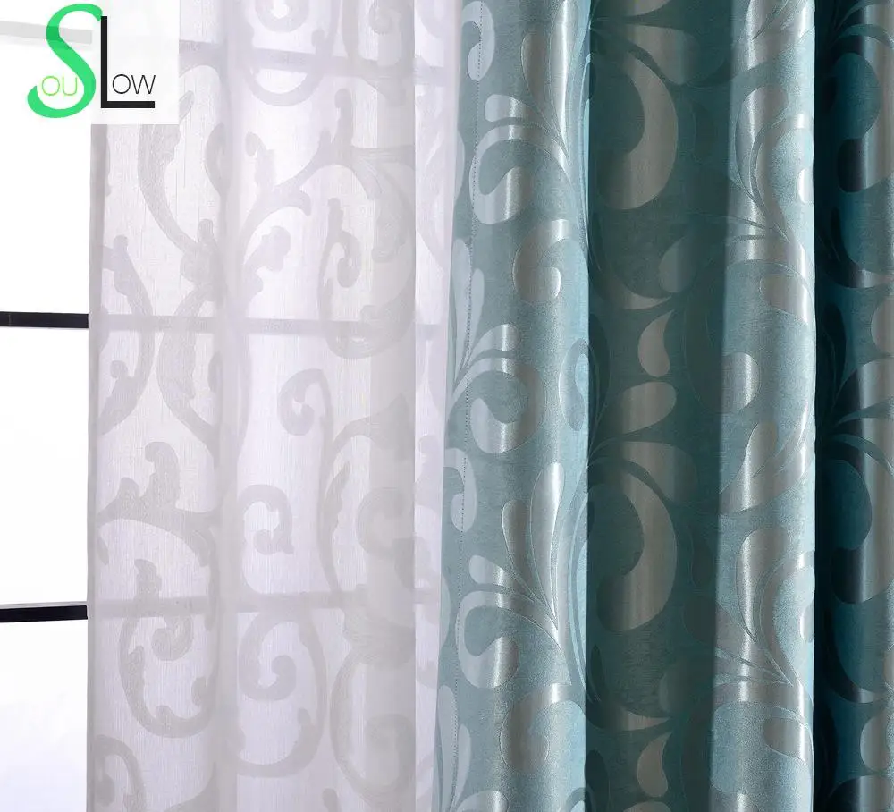 

Simple Jacquard Black Physical Silk Shade Curtain Curtains Plant Sheer For Bedroom Luxury Modern Kitchen Cortinas Infantiles