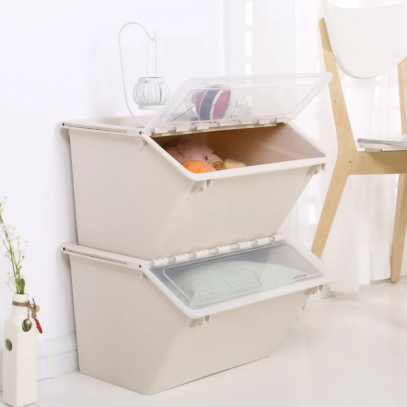 

Dropshipping 2018 box, Children's toy storage box, flip storage storage box, plastic small side opening door quilted snack stora