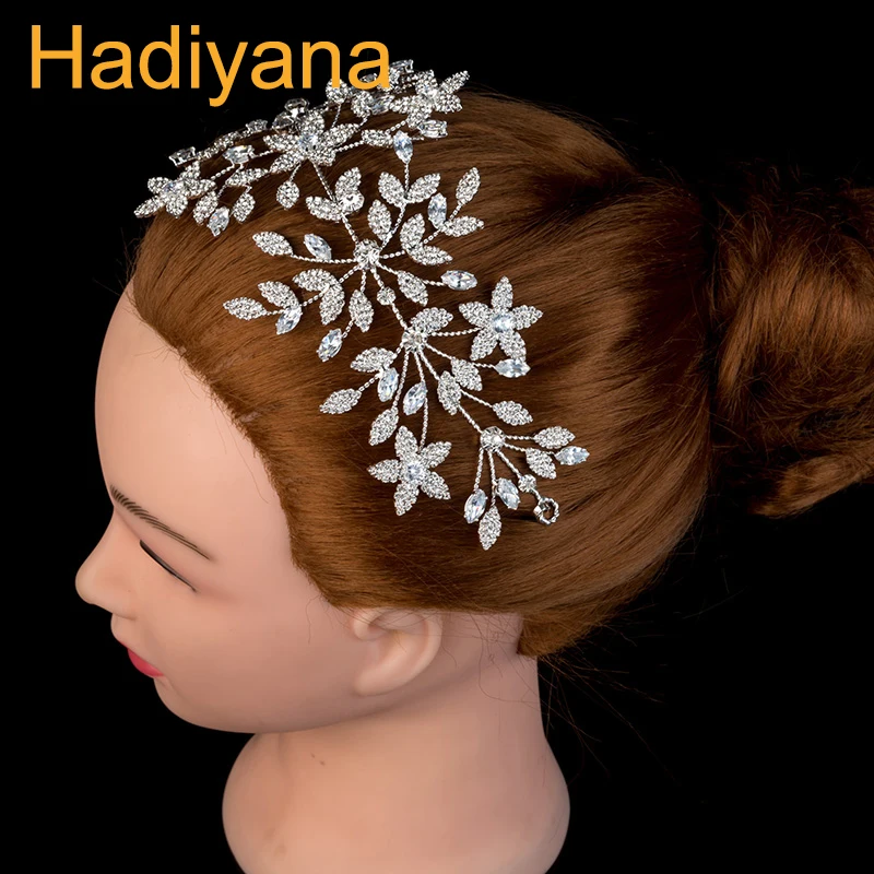 

Tiara Wedding Hair Accessories Tisras And Crown Luxury Crystal Female Hair Clip Headband Sliver BC4516 Tocado Novia Bijoux