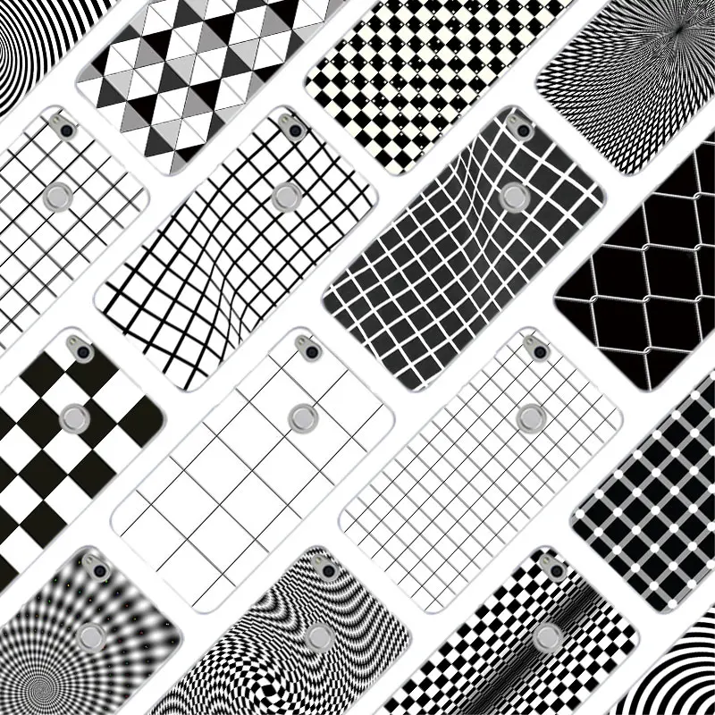 

MLLSE Black and white lattice Fashion Case Cover for Huawei NOVA 3 3i 4 Honor V20 8X 8A 7A Pro 7X 7C 7i 8 9 10 Lite Play Hot