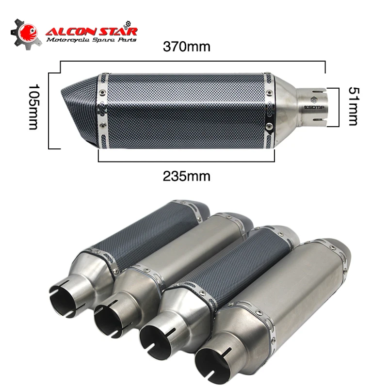 

Alconstar For 51mm Akrapovic Exhaust Motorcycle Muffler Pipe Moto Bike Pot Escape For YAMAHA HONDA With Moveable DB Killer