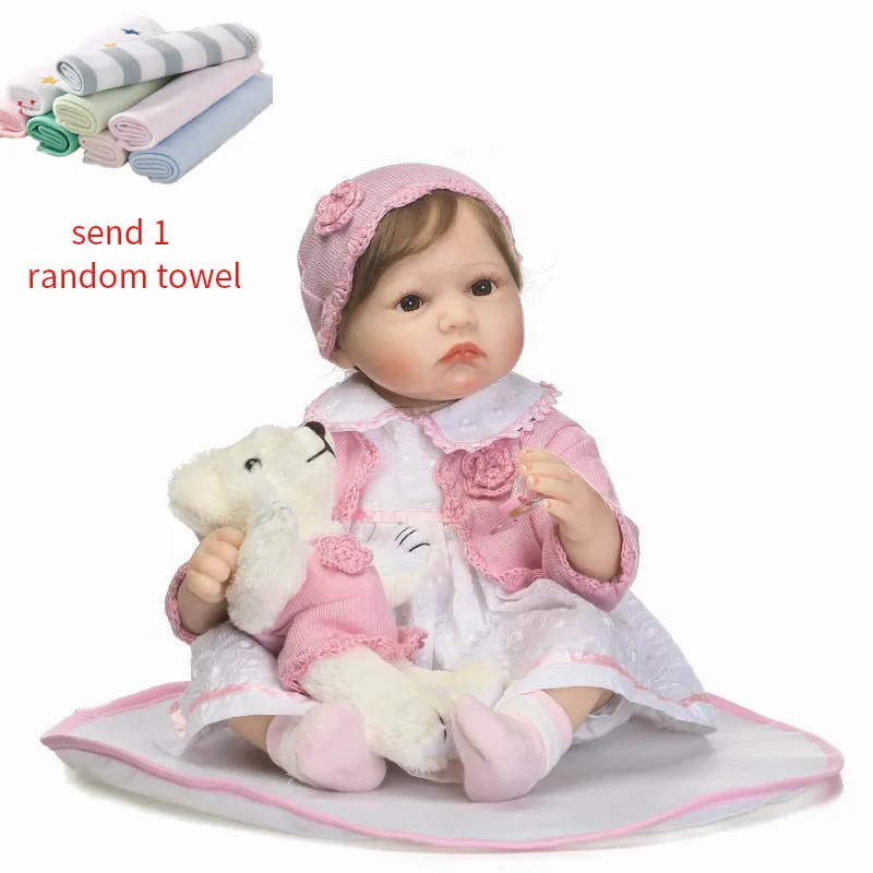 

NPK 55cm Reborn Baby Dolls Simulation Baby Dolls Handmade Silicone Cotton Toy Lifelike Toddler Soft Dolls Birthday Gifts