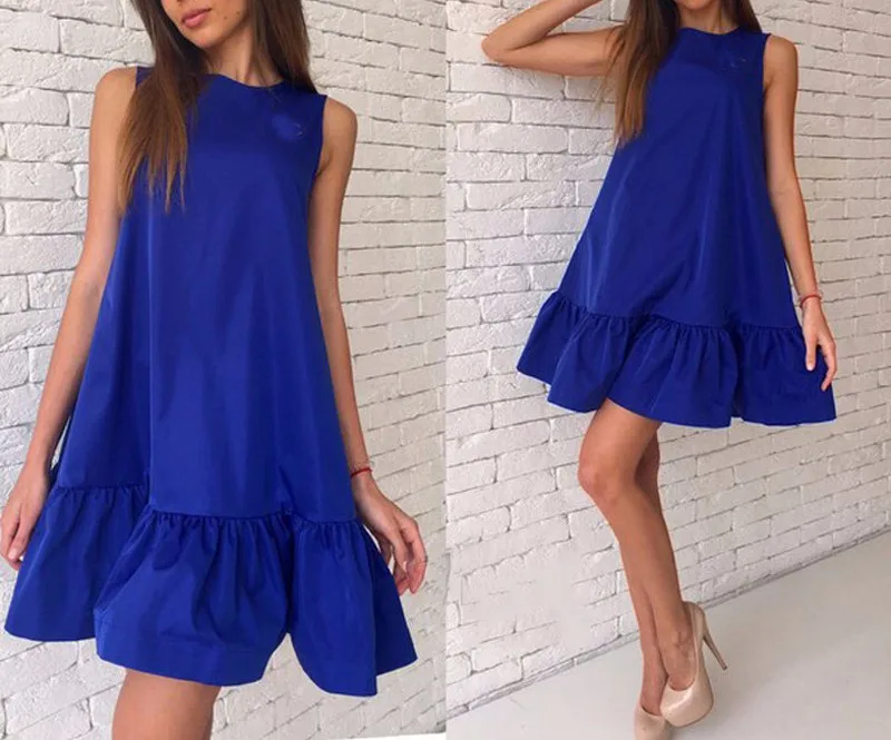 CTS 2016 Autumn Dress Fashion O-Neck Loose Women Mini Dress Ruffles Hem Casual Ladies Dresses Plus Size Womens Clothing 6 Color (10)