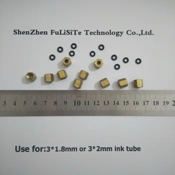 

100pc cooper nut screw with o ring for Small damper for Roland Mutoh Printer damper for 3*1.8mm 3*2mm ink tube copper screw cup