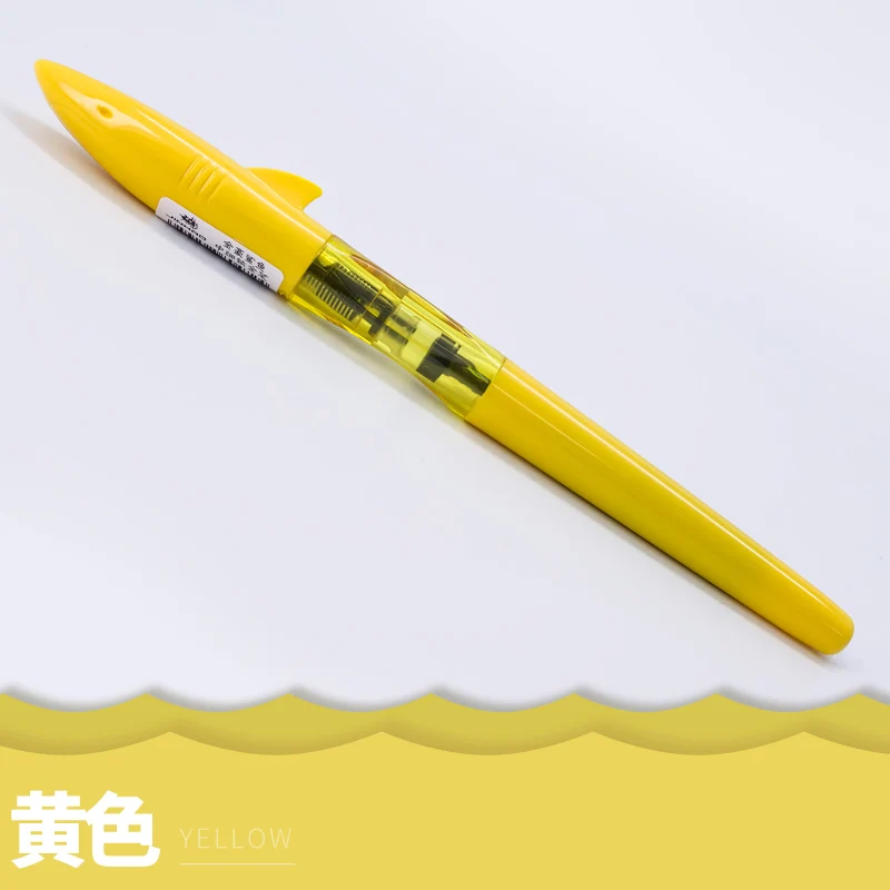 1 шт., креативная перьевая ручка Jinhao Shark, 0,5 мм, 0,38 мм, милые, кавайные, для мальчиков и девочек, ручки с чернилами, школьные принадлежности, канцелярские принадлежности - Цвет: yellow