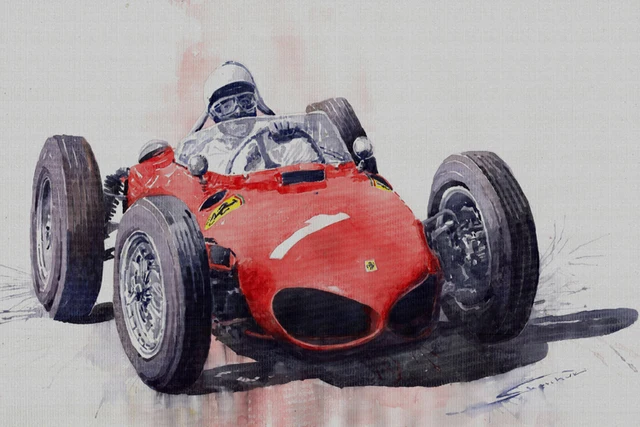 car poster watercolor prints canvas painting giant posters masterpiece red car home decorative art free shipping