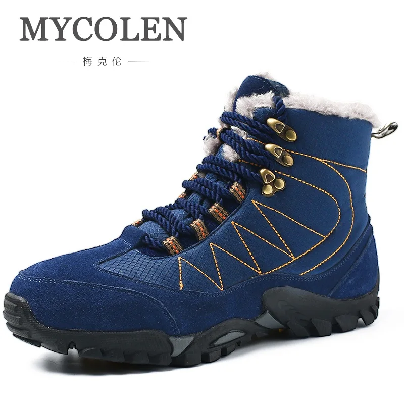 

MYCOLEN 2018 Men Boots Anti-skidding Winter Shoes Luxury Designer Men Plush Warm Winter Boots Men Plus Size High Quality
