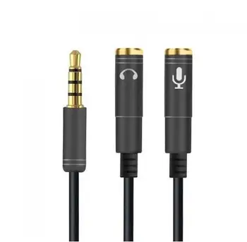 

Jack 3.5mm Mic + Headphone Splitter Audio Cable Gold-Plated 3.5 mm Jack Aux Cable Cord for Computer Microphone Cellphone