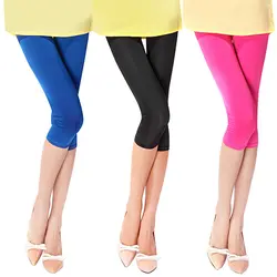 Женские Эластичные укороченные Леггинсы ярких цветов, ультратонкие штаны Alibaba Express, оптовая продажа