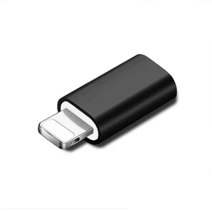 USB C мама к IOS Мужской адаптер для Apple IPhone X XR XS Max 8 7 6 6S Plus тип-c к 8pin зарядный кабель синхронизации зарядного устройства конвертер - Цвет: Черный