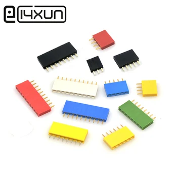 

100pcs/lot Colorful 4P 5P 6P 8P 10PP 2.54mm Female Jack Single Row Pin Header Connector Black White Red Yellow Green Blue