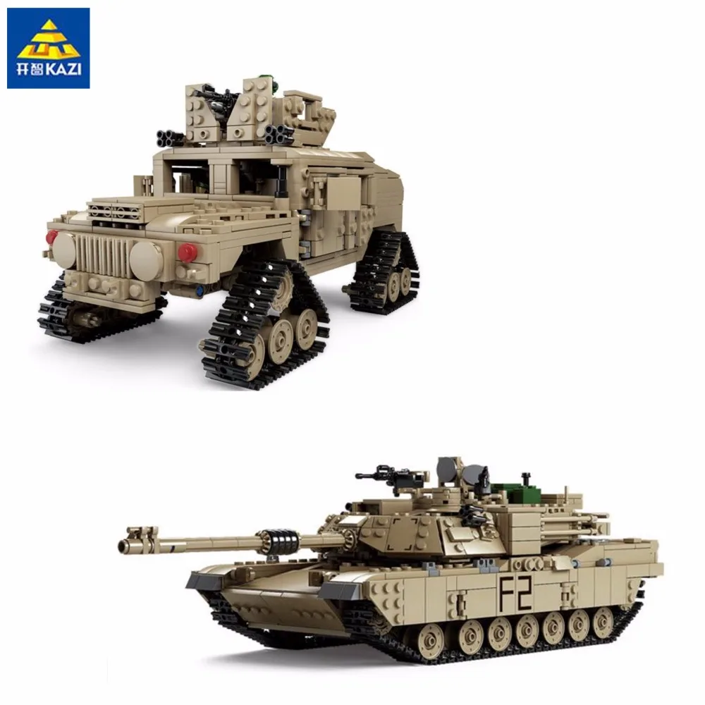 KAZI 10000 Century военный M1 A2 Tank Cannon Deformation Car DIY Building Blocks игрушки для детей|building blocks|tank