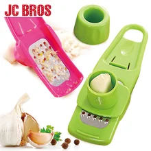 1 Pc Multifunction Plastic&Stainless Steel Garlic Press Ginger Grinding Grater Planer Slicer Cutter Garlic Crusher Peeler Press