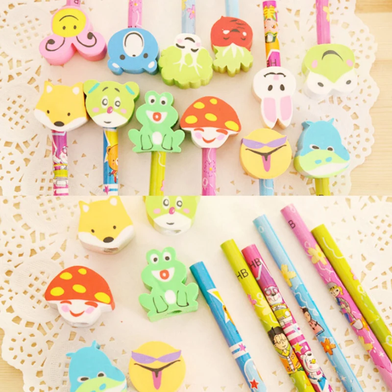 

Cute Animal Designs Wooden Pencils with Eraser for School Students Writing Prize Sketch Drawing/wholesale Children Pencil HB