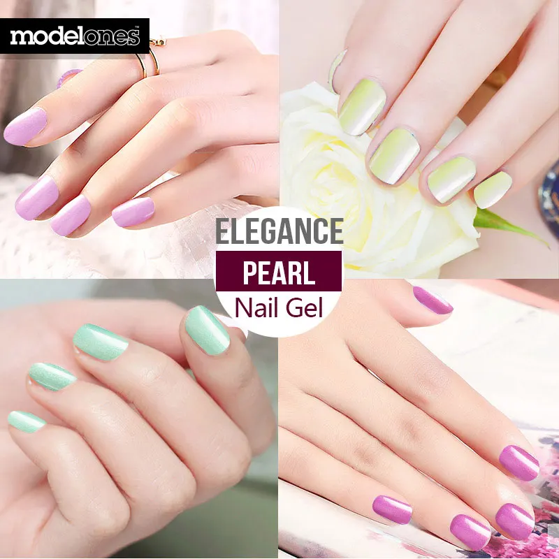  Modelones White Color Pearl Gel Polish Soak Off Shell UV Nail gel Polish Pro Long Lasting Nail Poli