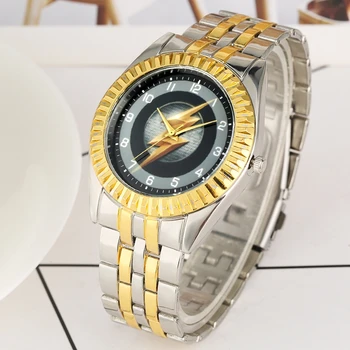 

Unique Lightning Face Dial Watches for Men Luxury Gold Stainless Steel Business Clock Casual Quartz Wristwatch reloj para hombre