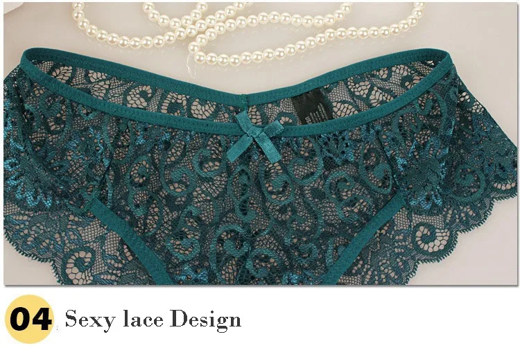 2017 Summer Sexy Lace Women Transparent Panties Plus Size Cotton Crotch Briefs Ladies Underwear Culotte Femme Intimates (18)
