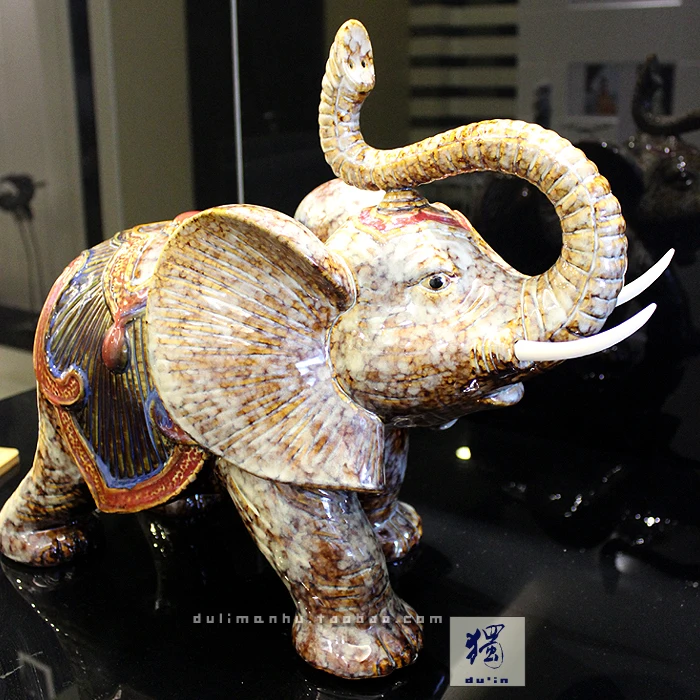 Керамическая коренных слон Home Decor ремесел украшения комнаты керамики орнамент фарфоровые фигурки животных украшения