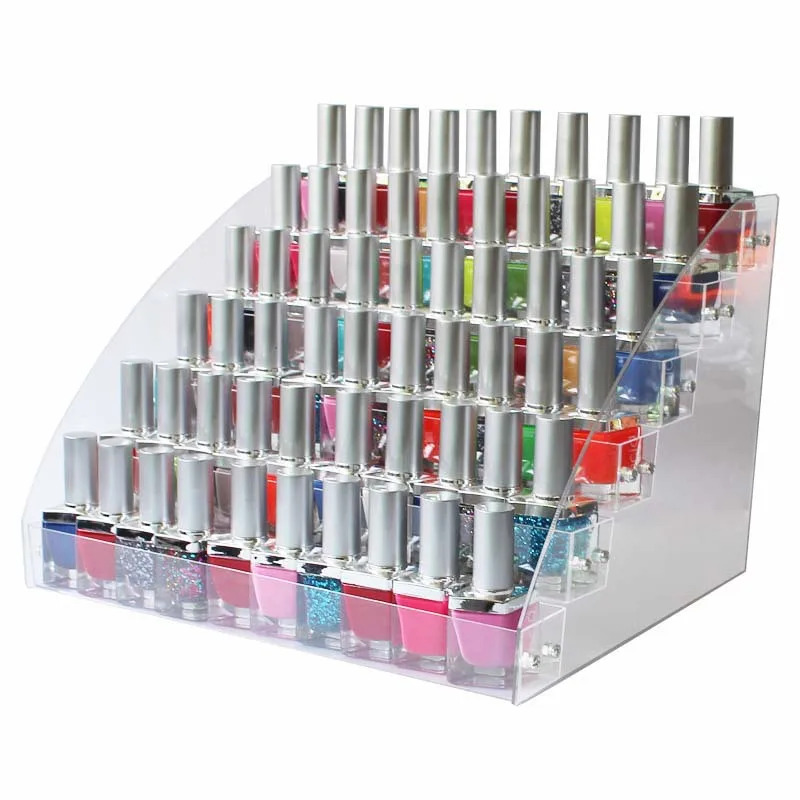 New Transparent Makeup Storage Organizer 2-3-4-5-6-7 Layers Nail Polish Rack Display Shelf Cosmetic Organizer Household Storage
