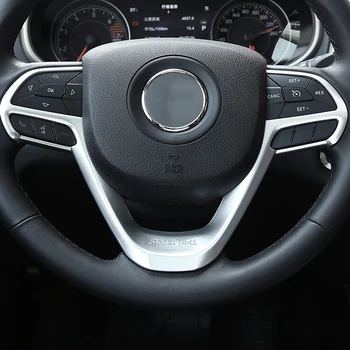 

ABS Chrome FOR Jeep Cherokee KL 2014 2015 2016 2017 2018 Car Steering wheel Button frame Panel Cover Trim sticker Accessories