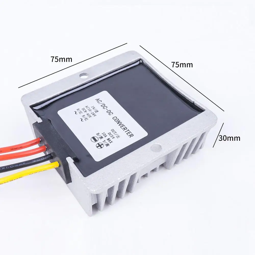 AC24V(10-28 V) DC12V(8-40 V) 5 V 10A преобразователь переменного тока в постоянный ступенчатые Водонепроницаемый конвертер гольф-кары Высокое качество: RCNUN CE по ограничению на использование опасных материалов в производстве