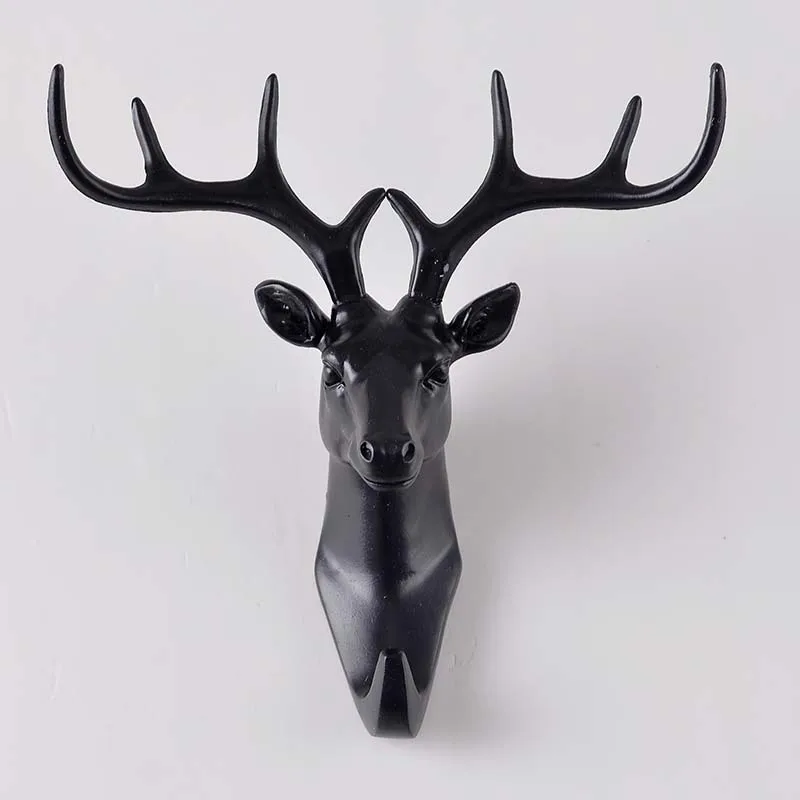 Американский творческий голова оленя животных декоративные крючок ретро одежда висит трехмерный крыльцо ключевая точка бар - Цвет: D