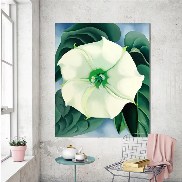 Flower-Wall-Painting-Pictures-For-Living-Room-Georgia-O-Keeffe-Jimson-Weed-Print-Wall-Art-Decor (2)