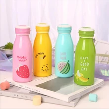 300 мл молока чашки пластик случае стеклянная кружка для воды мультфильм студент стакана воды с строка Удобная кружка