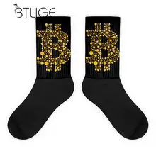 BTLIGE Bitcoin/носки с принтом в виде Знака Доллара, винтажные Носки с рисунком, женская модная одежда, аксессуары, Прямая поставка