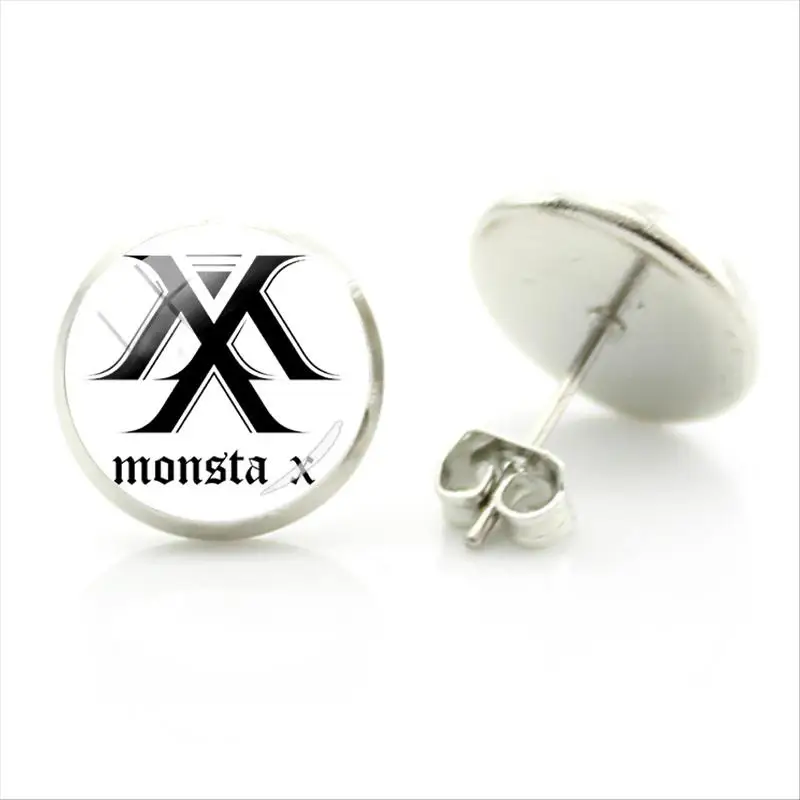 JWEIJIAO Корея трендовые серьги Monsta X Band с логотипом Shownu MONSTA X Album NEWTON фото серьги-гвоздики для фанатов подарочный набор украшений для ушей MN02