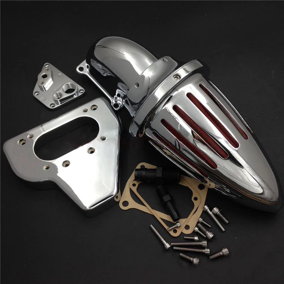 Для 02-09 Honda VTX 1800 VTX1800 R S C N F мотоцикл воздухоочиститель Комплект фильтр хром 2002 2003 2004 2005 2006 2007