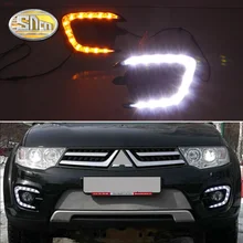 For Mitsubishi Pajero Sport Montero Sport 2013 Daytime Running Lights Fog Lamp Cover 12V ABS LED DRL Car Styling