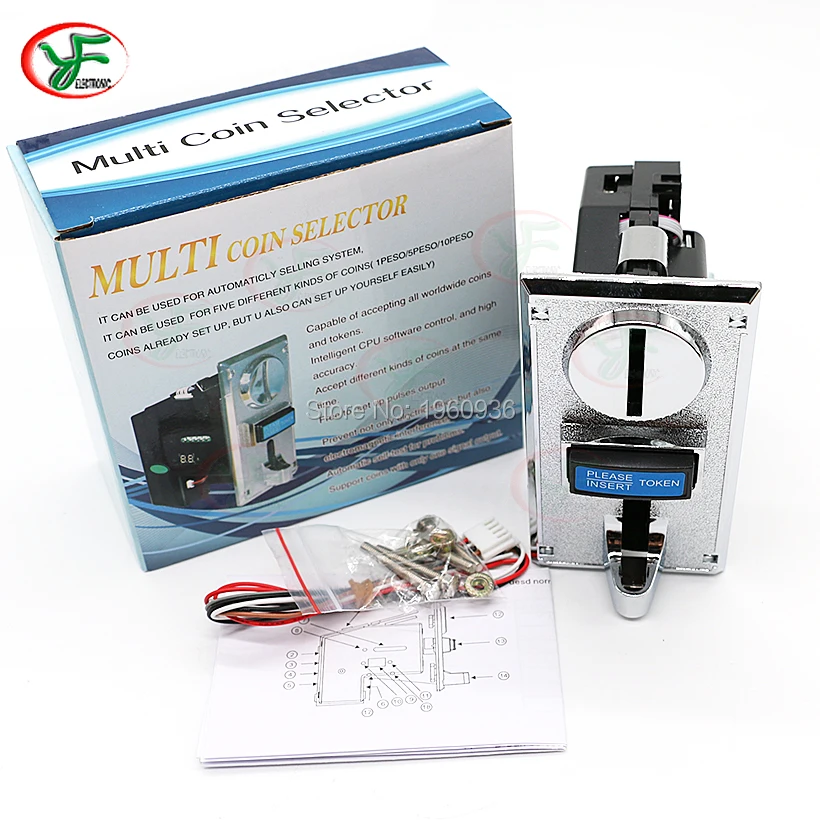 6 different coins of Multi coin selector acceptor support multi signal output 1 Jamma mean arcade game machine part | Спорт и