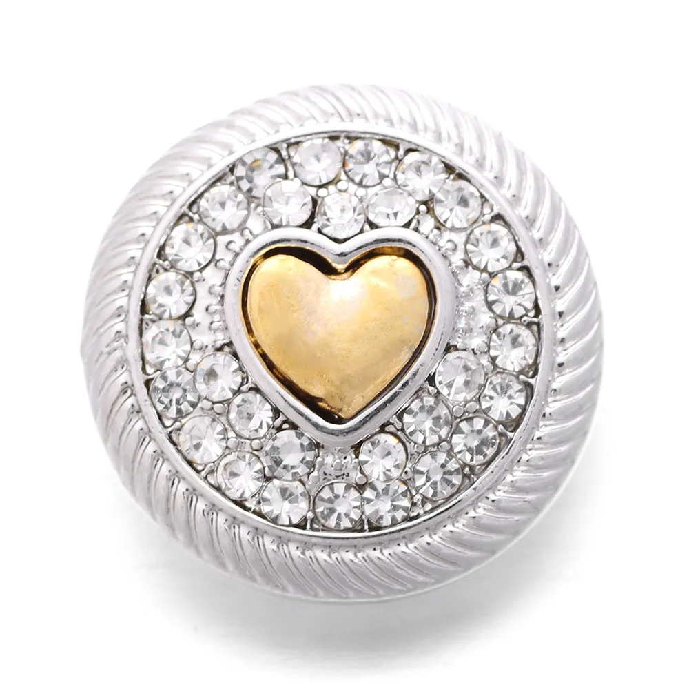 

10pcs/lot 2016 Crystal Metal 18mm Heart Snap Button For Female Leather Bracelet One Direction Watches Women ZA322