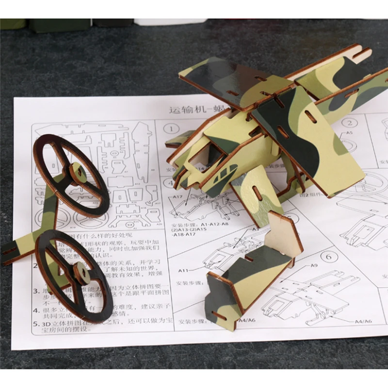 3d деревянные летающие обучающие игрушки для детей Diy ручной работы деревянный пазл самолет серии для детей Раннее Образование Подарки