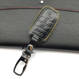 Hot sale car smart key wallet car genuine leather key cover leather key