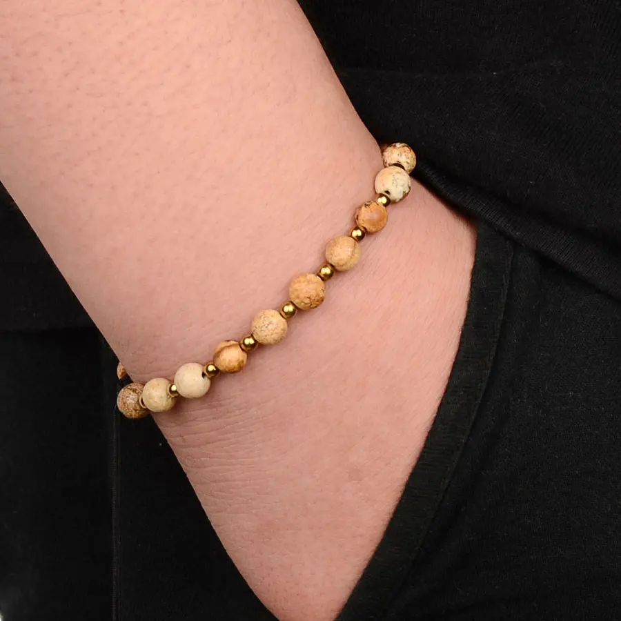 Fashion Picture Stone Natural Stone Beads Bracelets Hematite Spacer Adjustable Bracelet Pulseras Friendship Gifts Braclet (8)